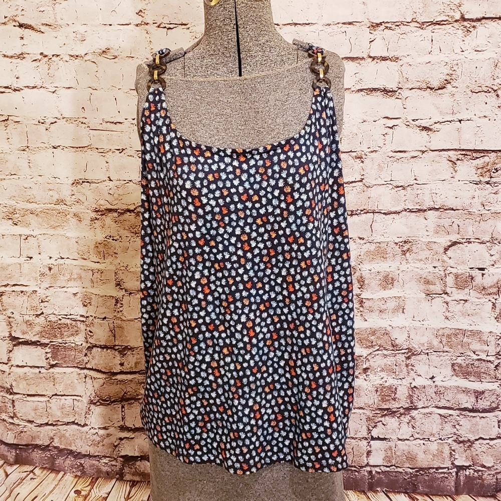NWT Michael Kors Print Tank Strap Ring Accent Size XL
